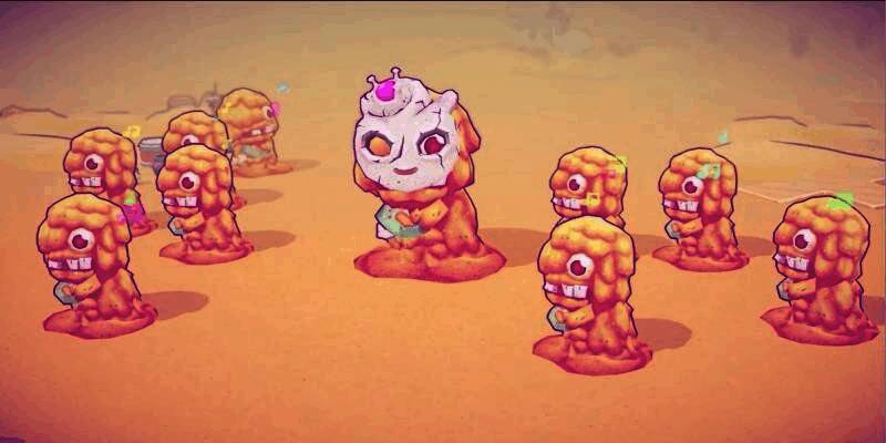 游戏画面展示卡通风格的战场场景，方舟在地图中移动，周围布满小僵尸