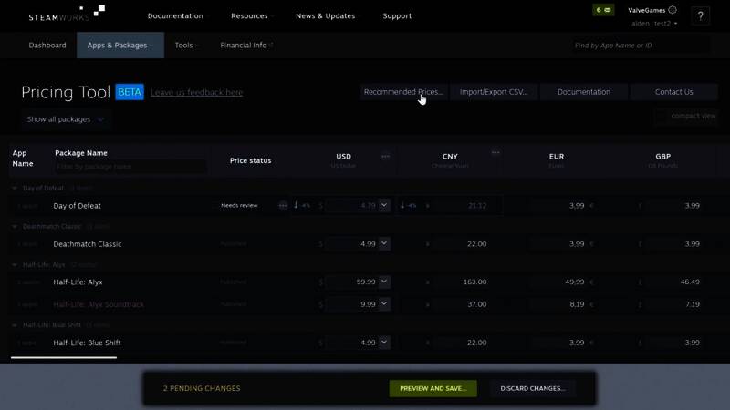 Steam平台全球用户分布图，显示不同地区的价格差异