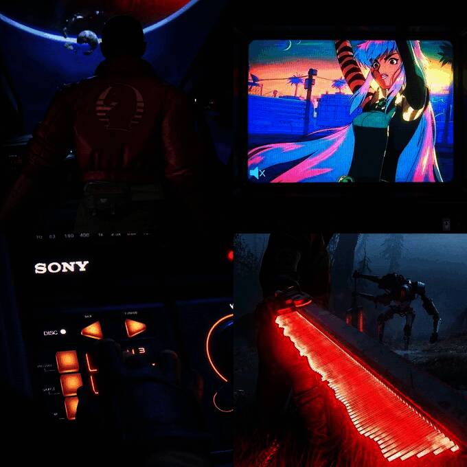 界面展示遗物技能树与动态光照变化效果，背景音乐风格多样