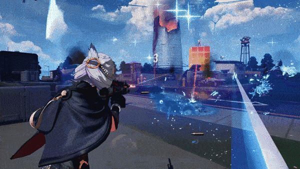 《命运扳机》载具实战动图，展现车辆飞跃空岛、技能启动瞬间