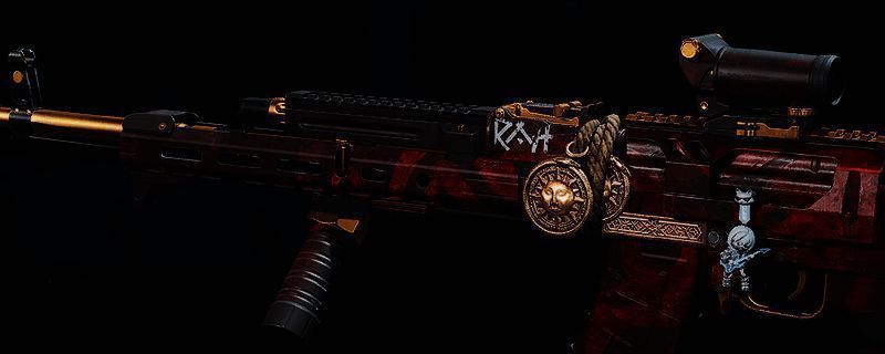 游戏内武器改装界面展示，界面中央为AKM突击步枪参数调整选项