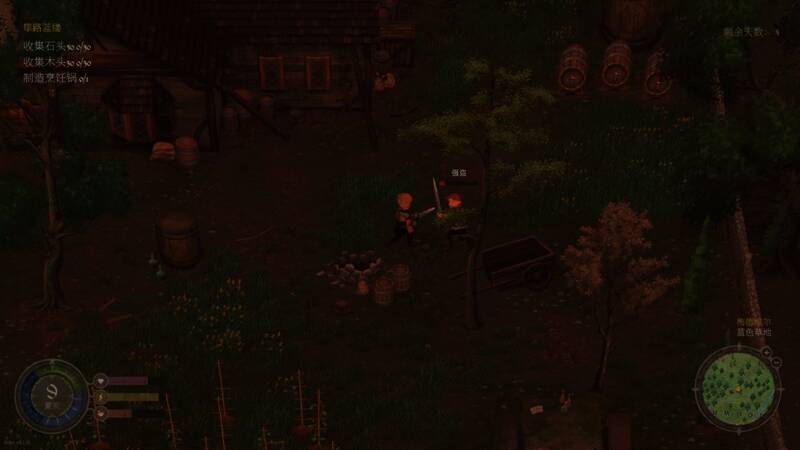 战斗场景截图，角色手持剑盾与怪物激战，特效逼真，动作流畅