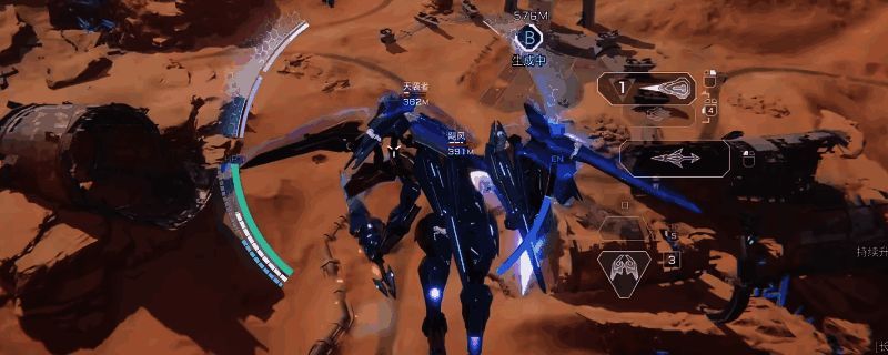 黑豹机甲在战场上的高机动性表现，灵活穿梭于空中与地面之间