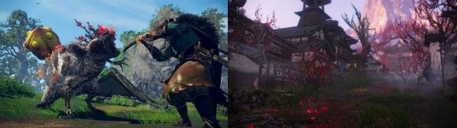 游戏中猎人面对燃烧着熔岩的巨兽展开激战