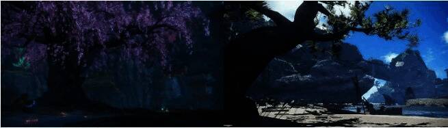 游戏背景设定图，展现中世纪风格的神秘东方世界