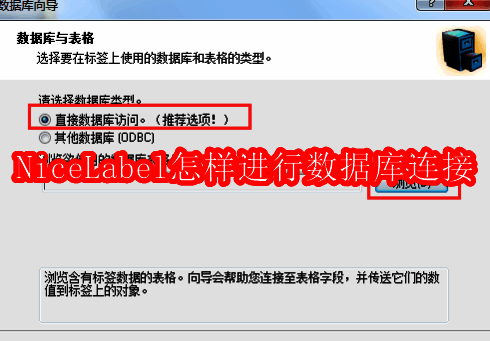 NiceLabel界面展示数据库按钮位置及下拉菜单选项