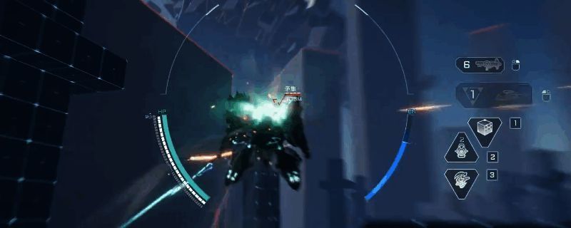 赤霄机甲战斗画面，展示其近战格斗动作与技能特效