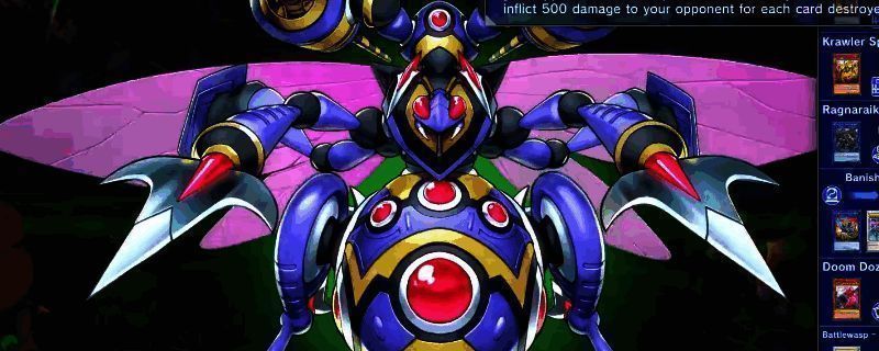 《游戏王MD》昆虫均卡组对战界面，展示多种召唤方式的联动效果