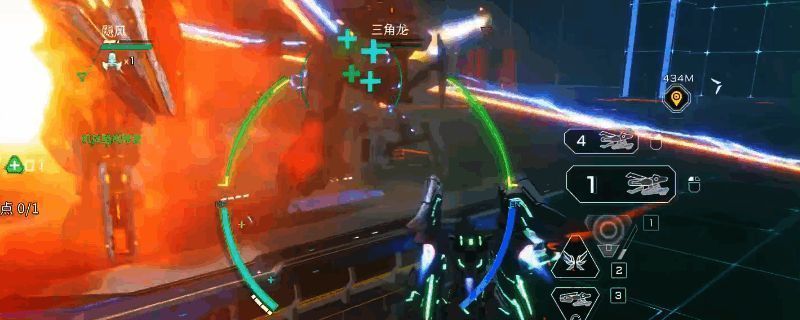 卢米纳尔机甲在战场上灵活移动，为队友施加护盾和治疗特效