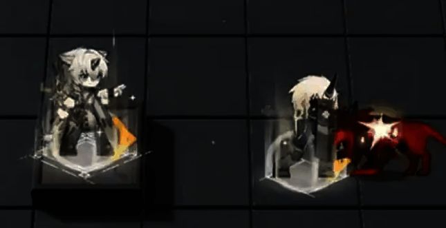 录武官在战场后方指挥战斗的场景，周围干员状态稳定