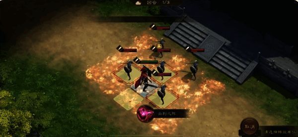 高顺在战场中央使用推箱子技能，成功将敌方小兵向上推动