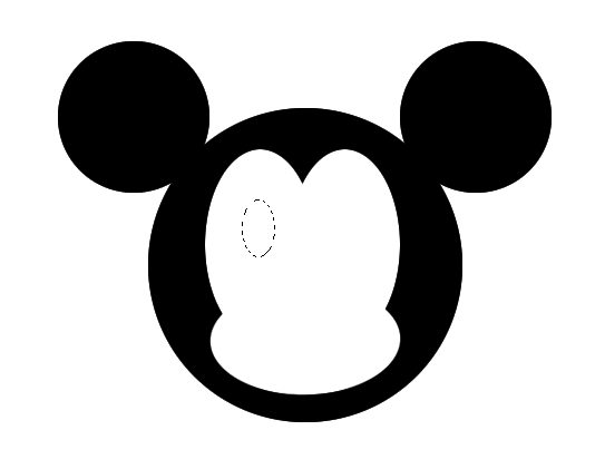 黑色眼睛绘制完成，位于脸部中间位置