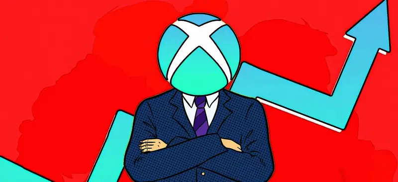 微软总部大楼外观，背景中可见公司标志及部分办公区域