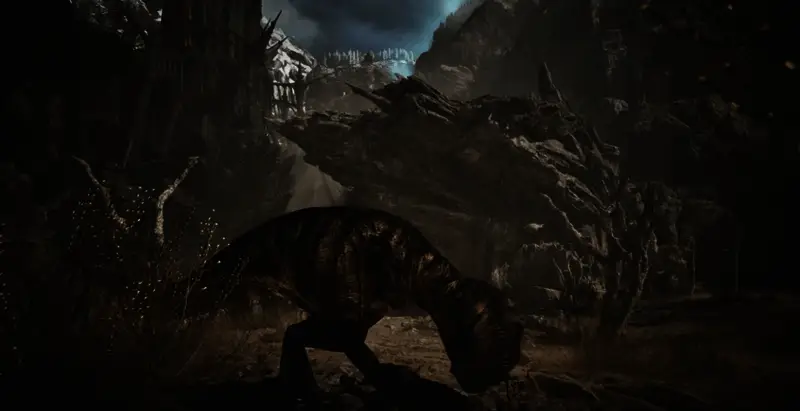 游戏画面展示黑暗风格的地牢场景，墙壁潮湿，光线昏暗