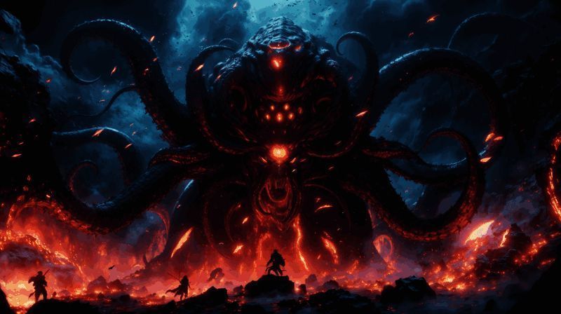 游戏场景展示，哥特风格建筑与猩红天空交织，营造出浓厚的暗黑氛围