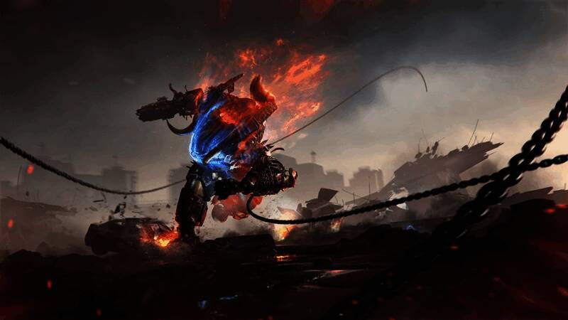 《钢铁猎手》游戏封面，展示未来感十足的机甲战斗场景