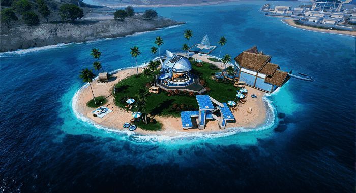 锤头鲨飞行器在水面腾空而起，流线型设计充满科技感，周围水花四溅