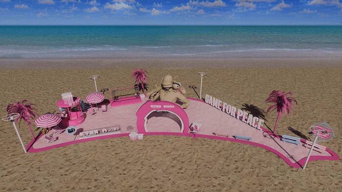 活动现场布置有和平精英主题打卡点，玩家可拍照记录自己的夏日吃鸡之旅