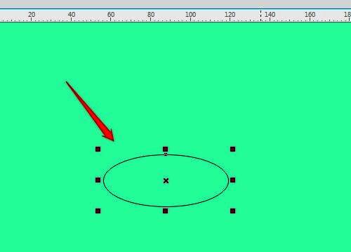 椭圆形工具在画布上绘制出的第一个椭圆