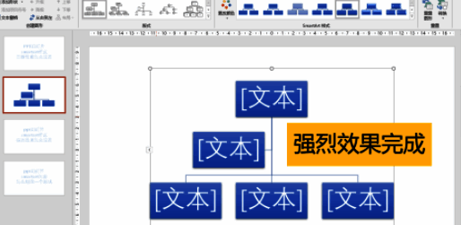 完成设置后的SmartArt图形，展现强烈效果的立体与光影变化