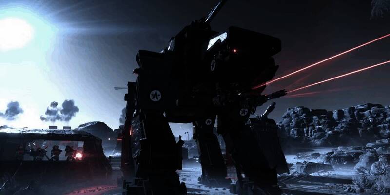 《绝地潜兵2》游戏战斗场景，士兵与敌人激烈交火