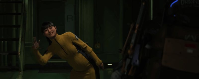 《死亡搁浅2》中小雨提问场景截图，画面中显示谜题选项界面