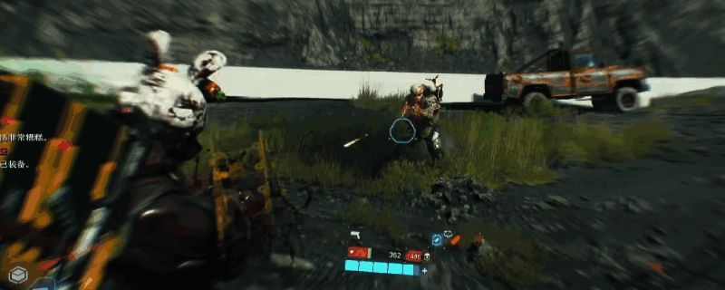 《死亡搁浅2》游戏中玩家角色处于无情模式下的战斗场景，敌人倒地后需要迅速清理