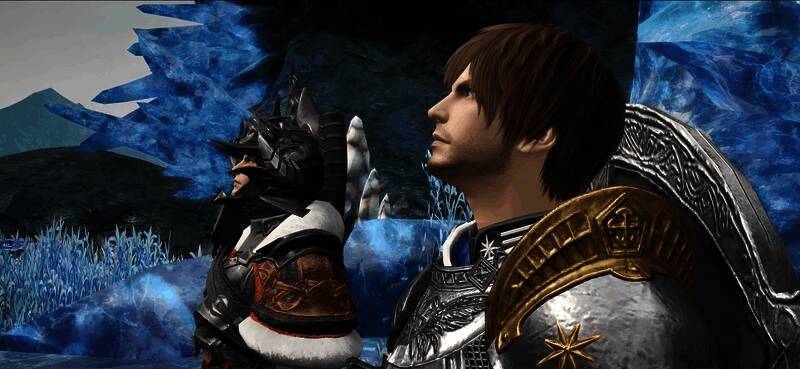 《最终幻想14：水晶世界》宣传视频画面，街头热闹场景展示