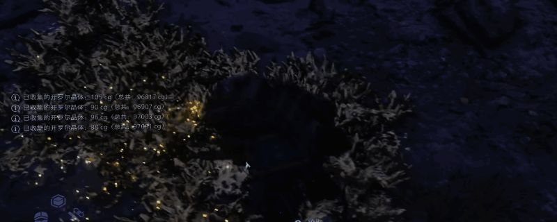 《死亡搁浅2》中展示的金色史莱姆区域示意图，地图上标有多个高产资源点