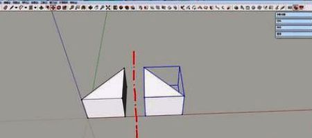 镜像完成后两个模型呈对称排列的示意图