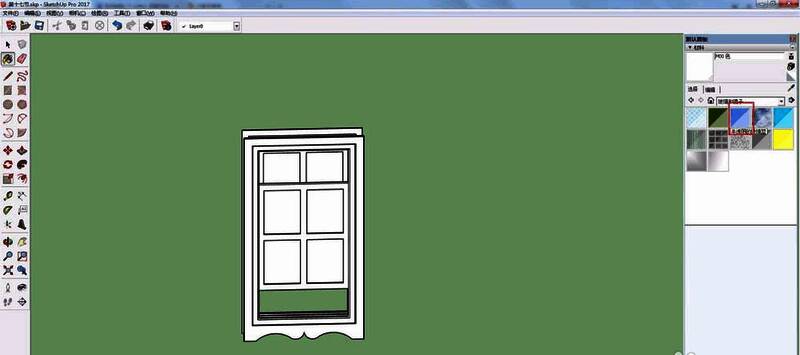 玻璃窗面被逐一填充后的效果图，呈现出初步的玻璃质感