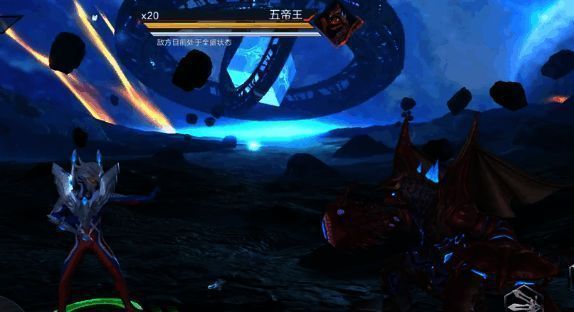 五帝王释放紫色追踪光束，形成持续灼烧效果