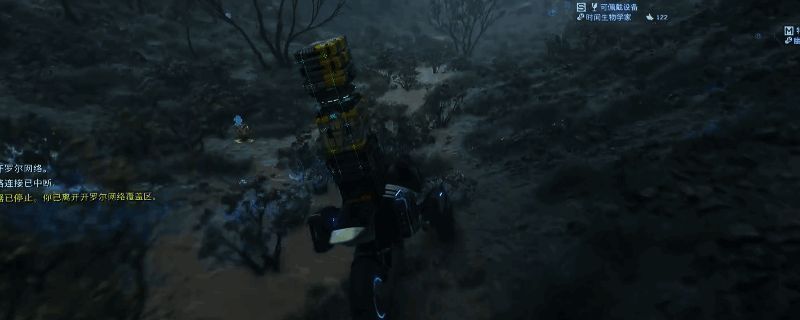 死亡搁浅2中角色在温泉中仰望星空的画面，背景是璀璨的银河与流星轨迹