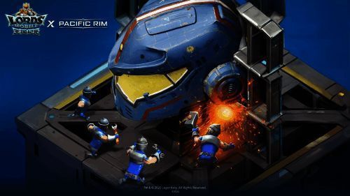 机甲商店界面展示，各类科幻风格建筑与装饰品琳琅满目