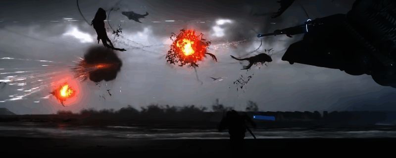 幽灵猎手据点场景展示，角色站在神秘基地入口处准备触发剧情对话