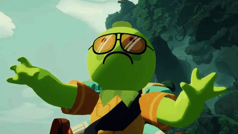 《PEAK》游戏界面展示多人合作场景，四位角色正在攀登山峰