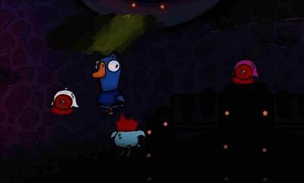 多名玩家在会议界面讨论，秃鹫角色站在角落保持低调状态