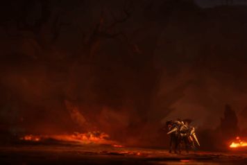 蒙犽对战BOSS场景，画面中可见大招锁定特效