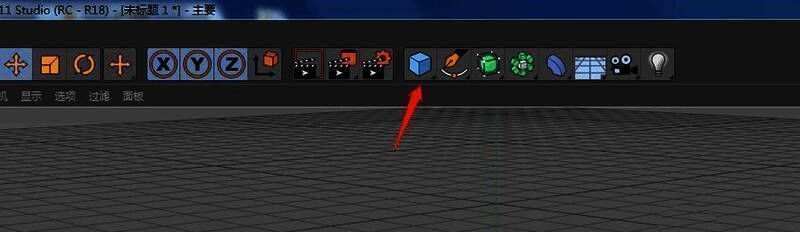 工具栏中显示圆环选项，鼠标悬停在该位置