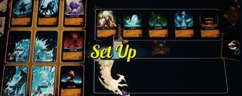 游戏主界面展示，背景为抽象风格的战场与卡牌元素融合