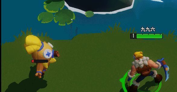 闪电锤击中墙壁发生折射的战斗演示画面