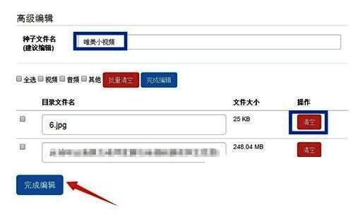 修改BT种子文件名称与内容界面