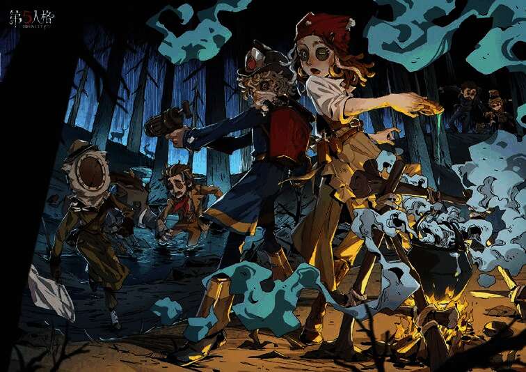 林中童话模式概念图，森林场景神秘梦幻