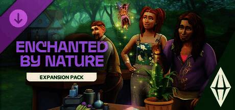 《模拟人生4：自然奇境》游戏截图，模拟市民在仙灵花园中采集草药