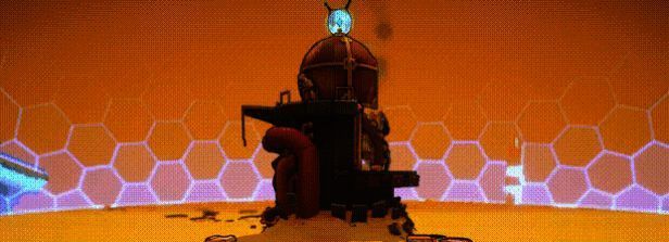 探索模式下战舰驶入一片未知废墟，远处隐约可见神秘遗迹轮廓