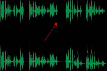 鼠标指针移动到时间轴上的指定位置，准备插入空白音