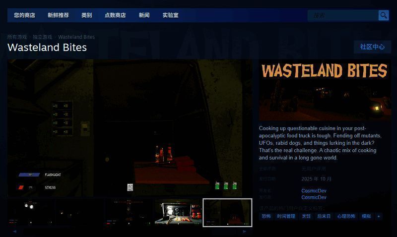 Steam平台《Wasteland Bites》下载界面示意图，显示游戏安装选项设置流程