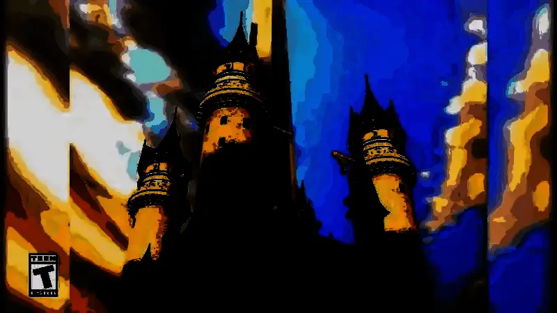 纪念影片剧照，展现主角团在奇幻世界中并肩作战的画面