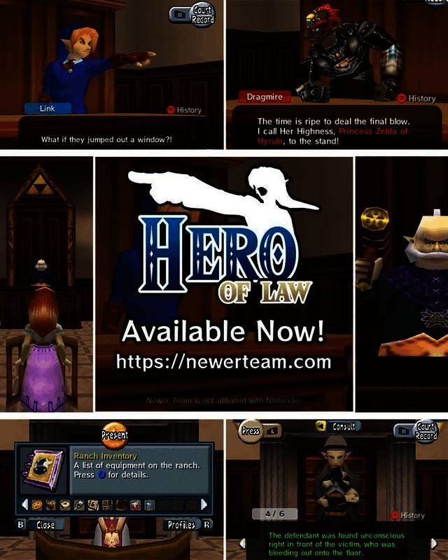 游戏界面展示法庭辩论场景，左侧是林克的特写表情选项