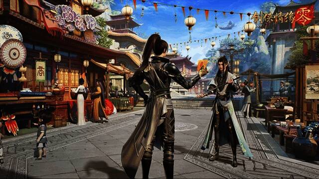 玩家通过摆摊系统进行物品交易，界面清晰直观